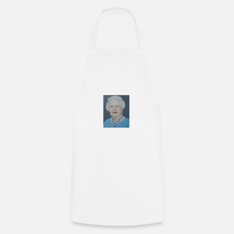 Reine d'Angleterre Elisabeth - Idée cadeau - Tablier de cuisine - blanc