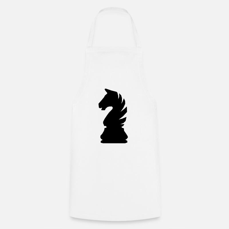Chess Chess Knight noir - Tablier de cuisine - blanc