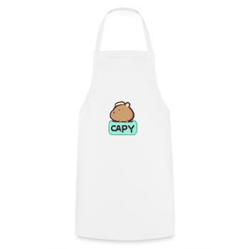 Hat Capybara - Tablier de cuisine - blanc - Devant - AI Model Male 185 dark (185cm)