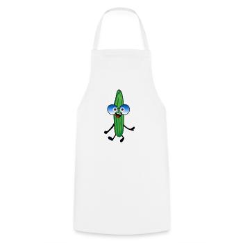 Concombre heureux,Concombre,Lunettes de soleil,Joyeux, - Tablier de cuisine - blanc - Devant - AI Model Male 185 dark (185cm)