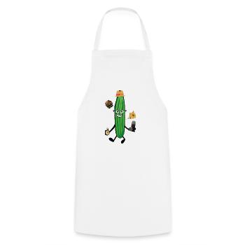 Camping, Tent,Cucumber, Adventurer, Tent - Cooking Apron - white - Front - AI Model Male 185 dark (185cm)