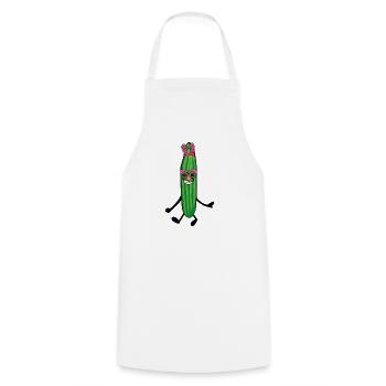 concombre de fête, rétro, concombre, oreilles de lapin, lapin - Tablier de cuisine - blanc - Devant - AI Model Male 185 dark (185cm)