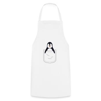 mignon bébé manchot - Tablier de cuisine - blanc - Devant - AI Model Male 185 dark (185cm)