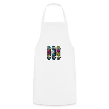 NeonSkateVibes No.8 Skateboard Show pour les skateurs - Tablier de cuisine - blanc - Devant - AI Model Male 185 dark (185cm)