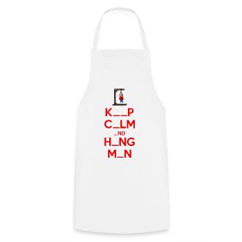Garder son calme et son bourreau - Tablier de cuisine - blanc - Devant - AI Model Male 185 dark (185cm)