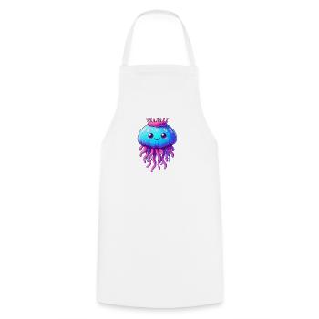 A jellyfish with a crown - Cooking Apron - white - Front - AI Model Male 185 dark (185cm)