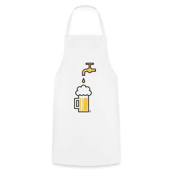 Beer Mug & Tap (Keg Beer / Draught Beer / 2C) - Cooking Apron - white - Front - AI Model Male 185 dark (185cm)