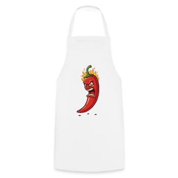 Raging Flame Chili - Cooking Apron - white - Front - AI Model Male 185 dark (185cm)