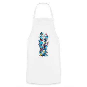 Digital connections: friendship via app - Cooking Apron - white - Front - AI Model Male 185 dark (185cm)