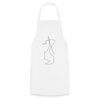 Art au trait chaotique 2 - Tablier de cuisine - blanc - Devant - AI Model Male 185 dark (185cm)