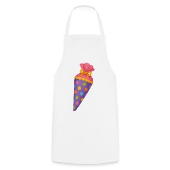 Colourful school cone for the first day of school - Cooking Apron - white - Front - AI Model Male 185 dark (185cm)