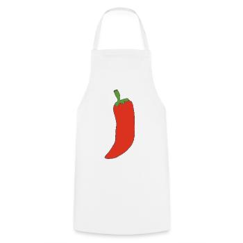 Feurige peperoni - Kochschürze - Weiß - Vorne - AI Model Male 185 dark (185cm)