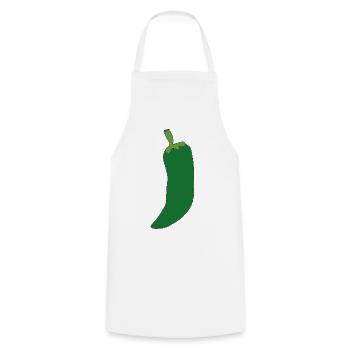 Grüne Chili Silhouette - Kochschürze - Weiß - Vorne - AI Model Male 185 dark (185cm)