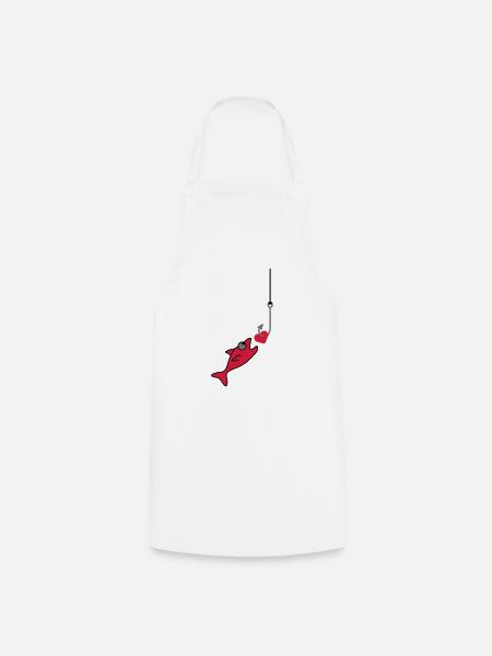 Fishing With Heart - Kochschürze - Weiß