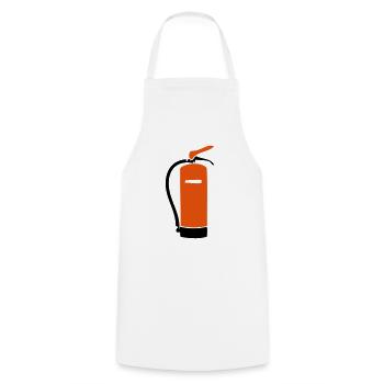 Feuerlöscher - Kochschürze - Weiß - Vorne - AI Model Male 185 dark (185cm)