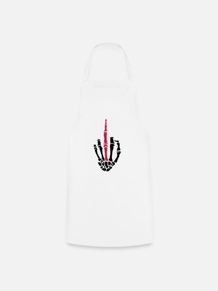 middle finger skulls - Kochschürze - Weiß