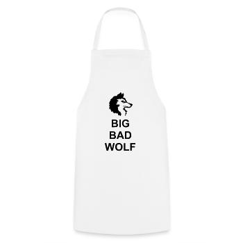 big bad wolf quote - Cooking Apron - white - Front - AI Model Male 185 dark (185cm)