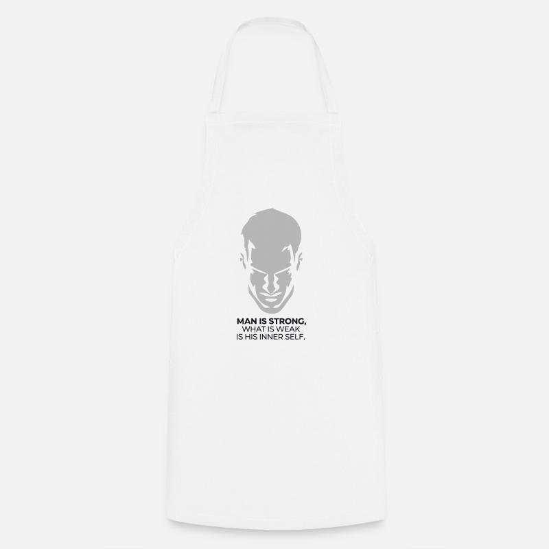 MAN IS STRONG - Cooking Apron - white