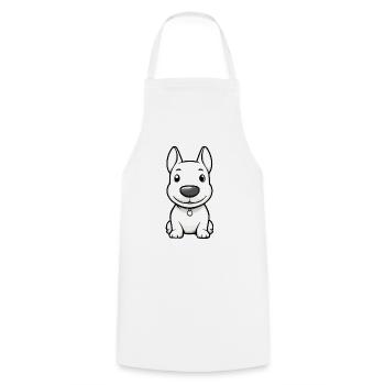 Bull Terrier Chien Bande Dessinée Mignon - Tablier de cuisine - blanc - Devant - AI Model Male 185 dark (185cm)