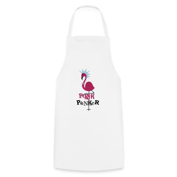 Pink Flamingo Punker Noir - Tablier de cuisine - blanc - Devant - AI Model Male 185 dark (185cm)