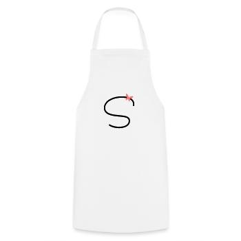 Lettre S Papillon Lettre - Tablier de cuisine - blanc - Devant - AI Model Male 185 dark (185cm)