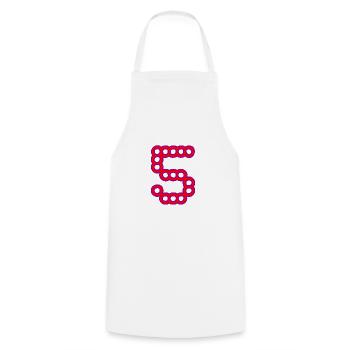 5. ANNIVERSARY. 5 YEARS. 5th ANNIVERSARY - Cooking Apron - white - Front - AI Model Male 185 dark (185cm)