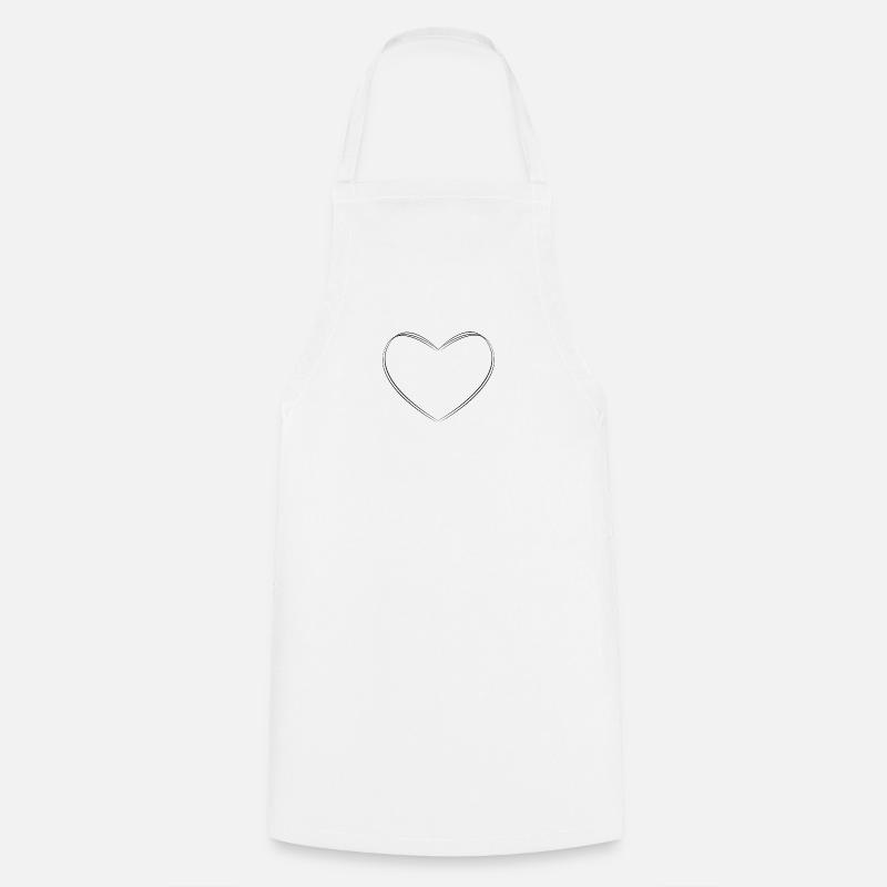 Heart - Cooking Apron - white