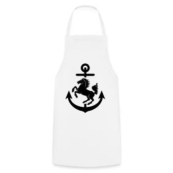 Stuttgart Wappen Anker, Stuttgarter - Kochschürze - Weiß - Vorne - AI Model Male 185 dark (185cm)