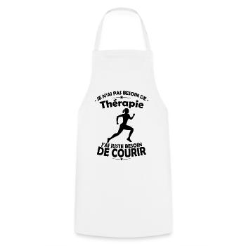 Women's Therapy T-Shirt - Running - Cooking Apron - white - Front - AI Model Male 185 dark (185cm)