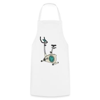 Exercise bike - Cooking Apron - white - Front - AI Model Male 185 dark (185cm)