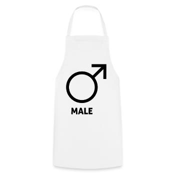 Cadeaux drôles pour hommes - Tablier de cuisine - blanc - Devant - AI Model Male 185 dark (185cm)