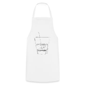 Water glass dark - Cooking Apron - white - Front - AI Model Male 185 dark (185cm)
