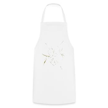 Goldene Linienkaskade - Kochschürze - Weiß - Vorne - AI Model Male 185 dark (185cm)
