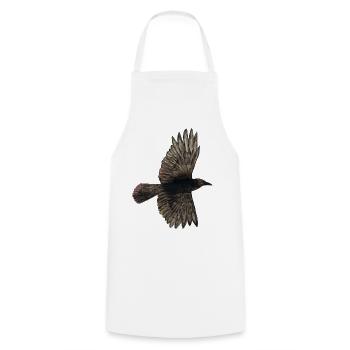 Flying crow - Cooking Apron - white - Front - AI Model Male 185 dark (185cm)