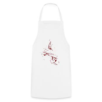 Gouttes de couleur - ligne / rouge - Tablier de cuisine - blanc - Devant - AI Model Male 185 dark (185cm)