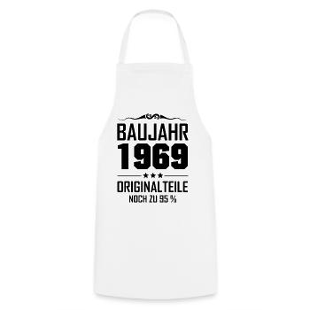 Baujahr 1969 Originalteile Noch Zu 95% Geschenk - Kochschürze - Weiß - Vorne - AI Model Male 185 dark (185cm)