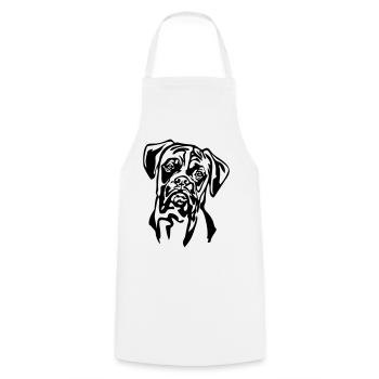 Tête de boxeur - Tablier de cuisine - blanc - Devant - AI Model Male 185 dark (185cm)