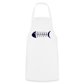 fish - Cooking Apron - white - Front - AI Model Male 185 dark (185cm)