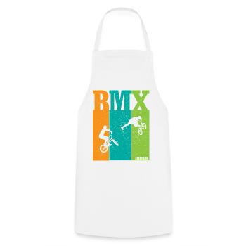 BMX Color Block Rider Silhouettes - Cooking Apron - white - Front - AI Model Male 185 dark (185cm)