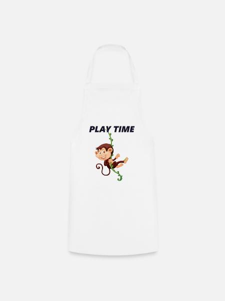 Affe schwingt an Liane - Play Time - Kochschürze - Weiß