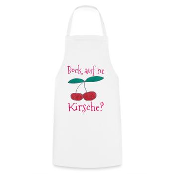 Kirsche Spruchdruck Back auf ne Kirsche - Kochschürze - Weiß - Vorne - AI Model Male 185 dark (185cm)