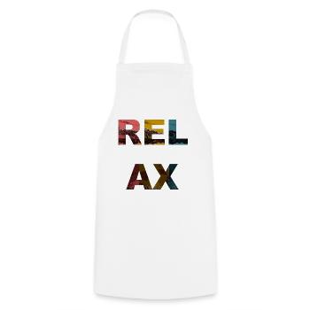 Relax / Dictons / Tendance - Tablier de cuisine - blanc - Devant - AI Model Male 185 dark (185cm)