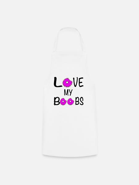 Love my Boobs / Donut / Sprüche / Trend - Kochschürze - Weiß