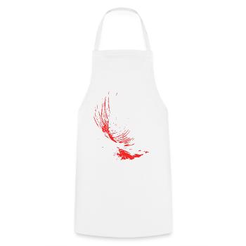Abstract Design / Line / Pattern / Nature / Red - Cooking Apron - white - Front - AI Model Male 185 dark (185cm)