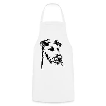 Irish Terrier head - Cooking Apron - white - Front - AI Model Male 185 dark (185cm)