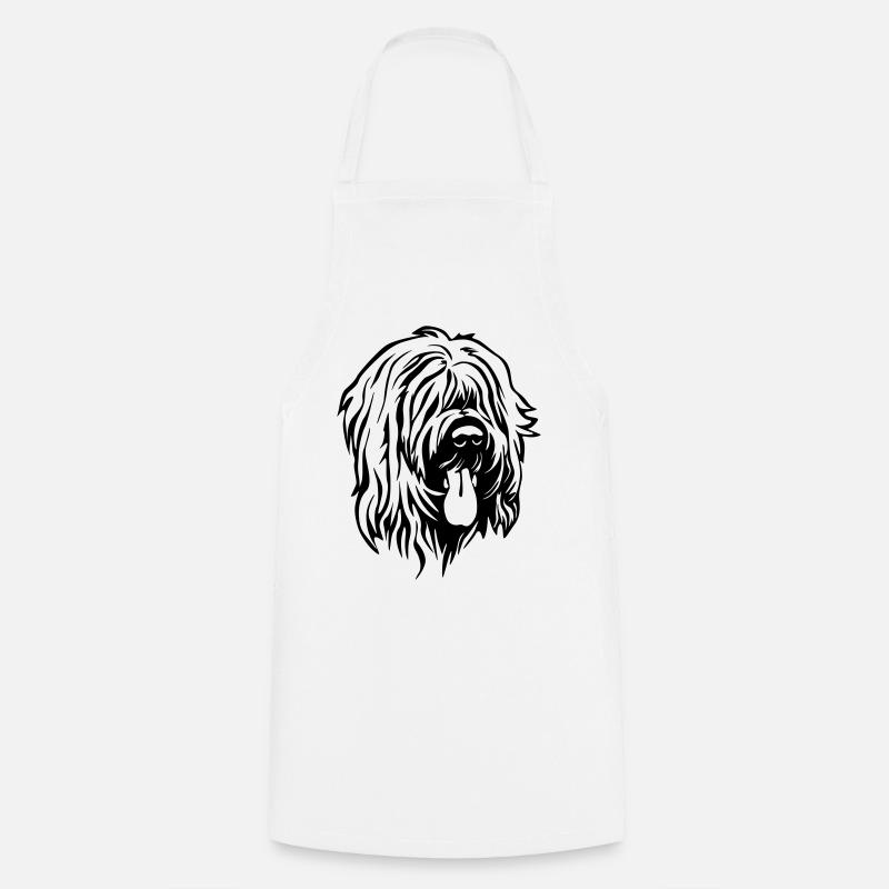 Briard Kopf - Kochschürze - Weiß