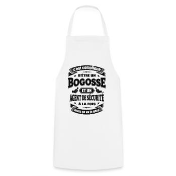 BOGOSSE AGENT DE SÉCURITÉ - Tablier de cuisine - blanc - Devant - AI Model Male 185 dark (185cm)
