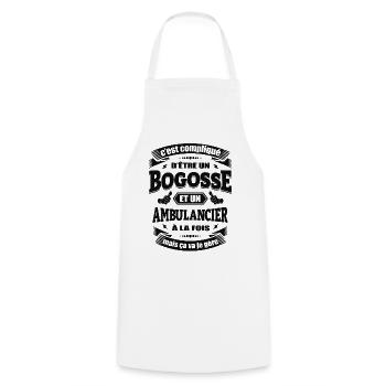 BOGOSSE ET AMBULANCIER - Tablier de cuisine - blanc - Devant - AI Model Male 185 dark (185cm)