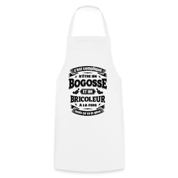 BOGOSSE BRICOLEUR - Tablier de cuisine - blanc - Devant - AI Model Male 185 dark (185cm)