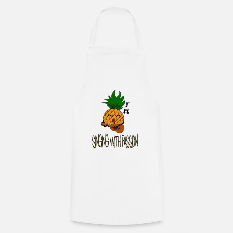 Singing with passion / Chant / Ananas / Proverbes - Tablier de cuisine - blanc